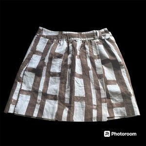 Banana Republic brown and white pattern wrap preppy skirt